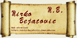 Mirko Bejatović vizit kartica